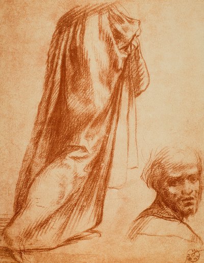 دراسة الأقمشة وصورة الذكور ؛ رسم أندريا ديل سارتو. خزانة الرسومات والمطبوعات ، معرض أوفيزي ، فلورنسا بواسطة أندريا ديل سارتو