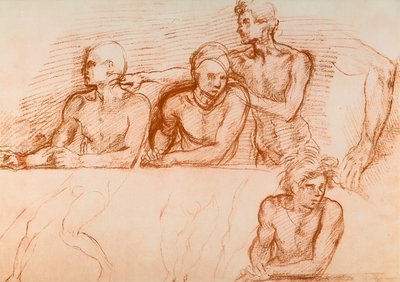 دراسة الرسل للعشاء الأخير لسان سالفي ، رسم أندريا ديل سارتو. خزانة الرسومات والمطبوعات ، معرض أوفيزي ، فلورنسا بواسطة أندريا ديل سارتو
