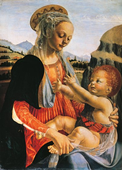 مادونا والطفل ، حوالي 1470 ، بقلم أندريا ديل فيروكيو (1437-1488) ، زيت على خشب ، 75.5 × 54.8 سم بواسطة أندريا ديل فيروتشيو