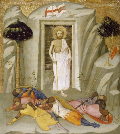 القيامة ، c.1390-1410 (طلاء تمبرا وأوراق الذهب على اللوحة) بواسطة أندريا دي بارتولو