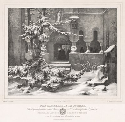 ساحة الكنيسة مع الثلج ، ج. 1835. بواسطة أندرياس بوروم