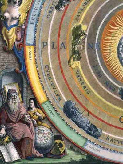 عالم فلك ، تفاصيل من خريطة الكواكب ، من حانة "The Celestial Atlas أو The Harmony of the Universe" (Atlas coelestis seuharmonia macrocosmica). بواسطة Joannes Janssonius ، أمستردام بواسطة أندرو سيلاريوس