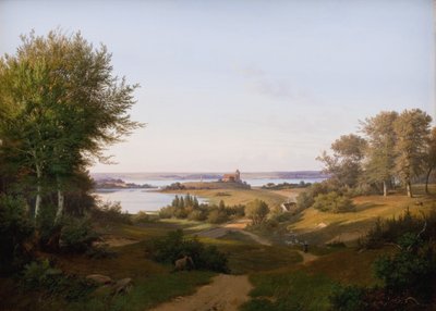 منظر التل في قلعة Skanderborg ، Jutland ، والنصب التذكاري لـ frederik VI بواسطة أندرو جويل