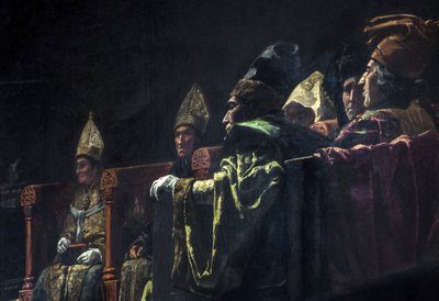 Compromis de Caspe (1412) - لوحة التاريخ: تسوية Caspe parlade y Heredia ، Andres (1859-1933) بواسطة أندريس بارليد إي هيريديا