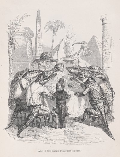 أيها الأصدقاء الحكيم يضع مجده في الأكل الجيد من المشاهد الخاصة ... ، كاليفورنيا. 1837-47. بواسطة أندرو بست ليلوار