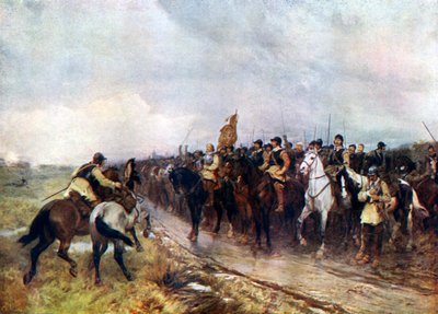 أوليفر كرومويل وقواته في دنبار يغنون المزمور 118 ، 1926. بواسطة أندرو كاريك جو