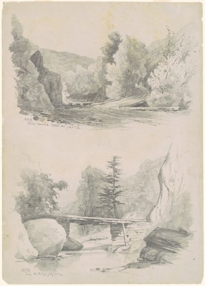 أسفل Fawn's Leap ، جبال Catskill ؛ وفوق الجسر بواسطة أندرو فيشر بونر