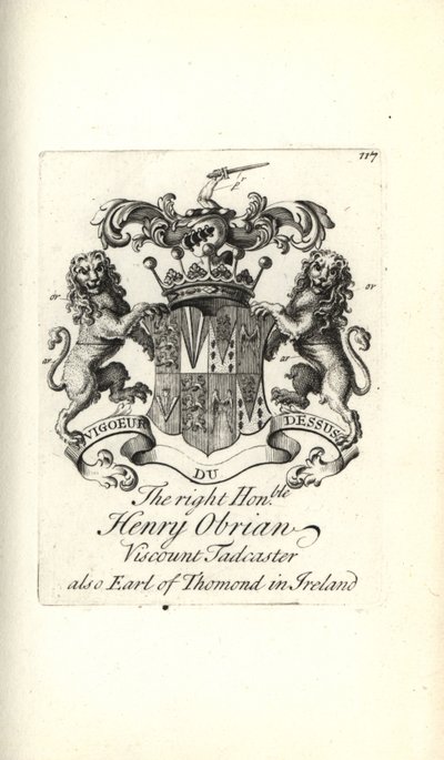 شعار النبالة وشعار المحترم الأيمن هنري أوبراين ، Viscount Tadcaster ، إيرل ثوموند الثامن في أيرلندا بواسطة أندرو جونستون