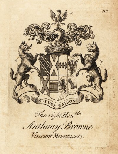 شعار النبالة للرايت أونورابل أنتوني براون ، Viscount Mountacute أو Viscount Montagu بواسطة أندرو جونستون