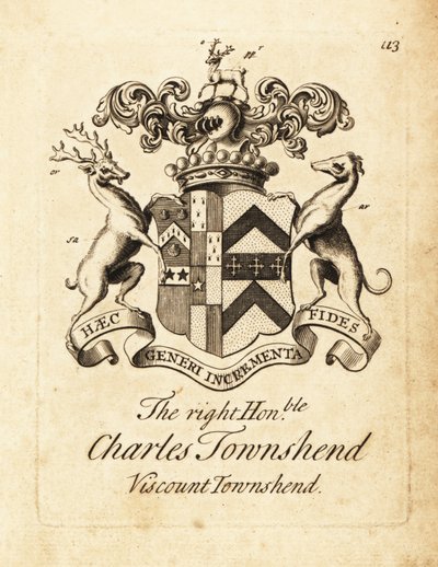شعار النبالة للرايت أونرابل تشارلز تاونسند ، 2 Viscount Townshend بواسطة أندرو جونستون