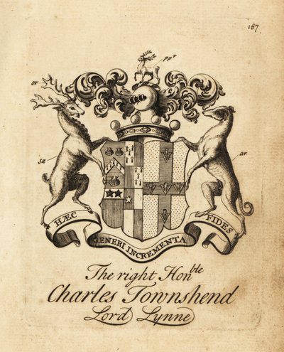 شعار النبالة للرايت أونرابل تشارلز تاونسند ، اللورد لين ، 3rd Viscount Townshend بواسطة أندرو جونستون