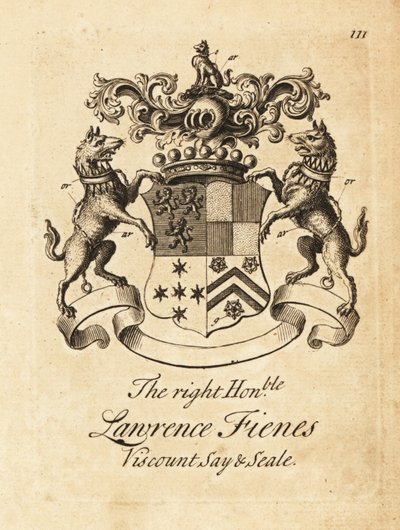 شعار النبالة للرايت أونرابل لورانس فينيس ، خامس فيكونت ساي وسيلي (1690-1742) بواسطة أندرو جونستون