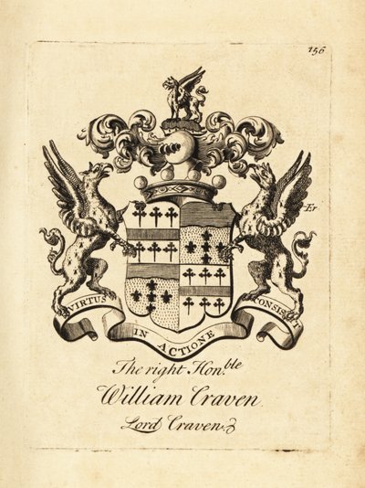 شعار النبالة للرايت أونرابل ويليام كرافن ، اللورد كرافن ، البارون كرافن الثالث (1700-1739) بواسطة أندرو جونستون