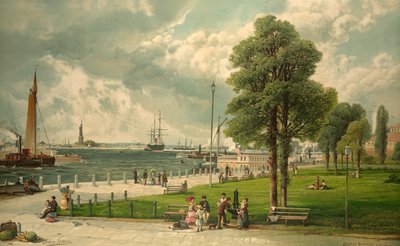 حديقة القلعة ، نيويورك ، حانة. 1887 (الطباعة الحجرية الملونة) بواسطة أندرو ميلروز