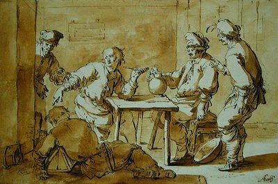 في البار ، 1633 (غسل القلم والحبر على الورق) بواسطة أندريز كلاهما