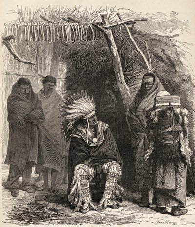بيتر لا شير ، رسم توضيحي من "العالم في اليدين" ، نقش بواسطة Gauchard-Brunier ، نشر عام 1878 بواسطة أنجي لويس جانيت
