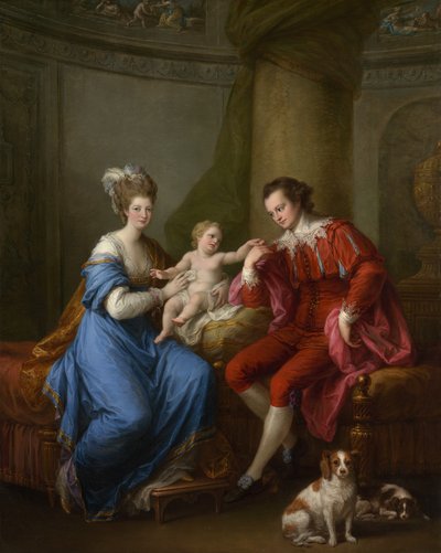 إدوارد سميث ستانلي 1752-1834 ، إيرل الثاني عشر من ديربي ، مع زوجته الأولى وابنهما ، c1776. بواسطة أنجليكا كوفمان