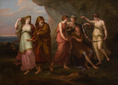 Telemachus وحوريات كاليبسو ، 1782. بواسطة أنجليكا كوفمان