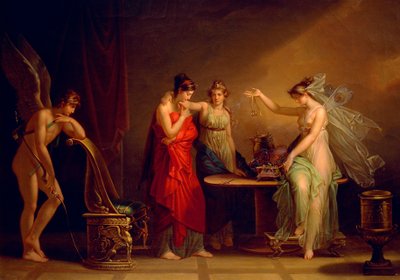 أسطورة كيوبيد والنفسية ، بواسطة أنجليكا كوفمان (1741-1807) بواسطة أنجليكا كوفمان
