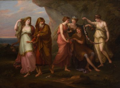 تيليماكوس وحوريات كاليبسو ، 1782 بواسطة أنجليكا كوفمان