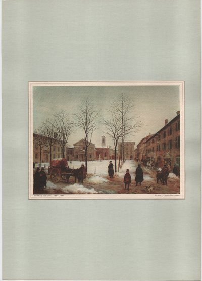 ميلانو - ساحة بوروميو ، غير معروف (طباعة) بواسطة أنجيلو إنغاني