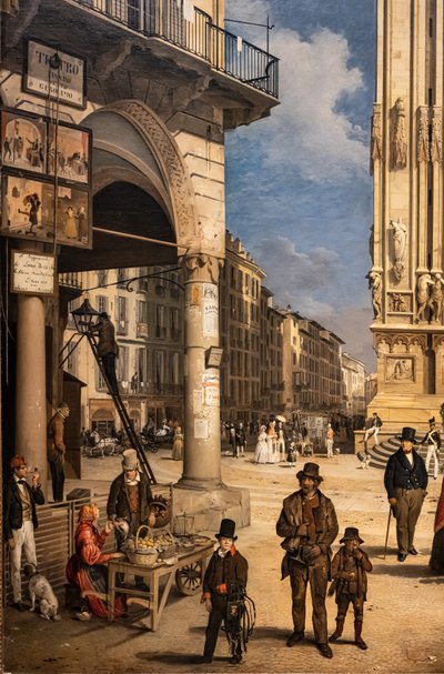 منظر دومو مع كوبيرتو أوف فيجيني ، التفاصيل بواسطة أنجيلو إنغاني