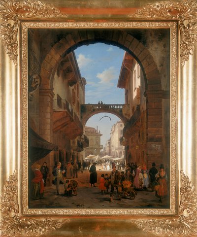 منظر لشارع المدينة بواسطة أنجيلو إنغاني