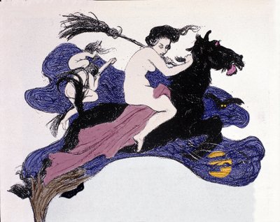السحرة تتحرك في الهواء. رسم توضيحي لأنجيلو يانك (1868-1940) لـ Jugend بواسطة أنجيلو يانك