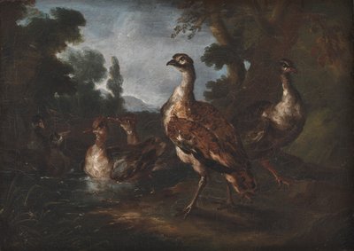 المناظر الطبيعية مع الطيور بواسطة Angelo Maria Crivelli