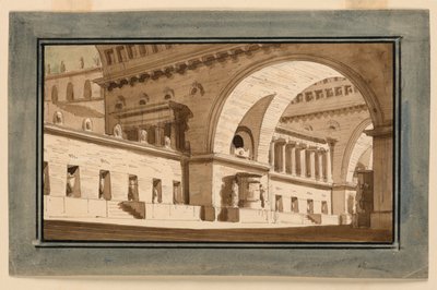 تصميم المسرح ، خارج القصر ، القاعة القبرية بواسطة أنجيلو توسيلي