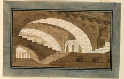 تصميم المسرح ، الجزء الداخلي من بدروم القصر بواسطة أنجيلو توسيلي