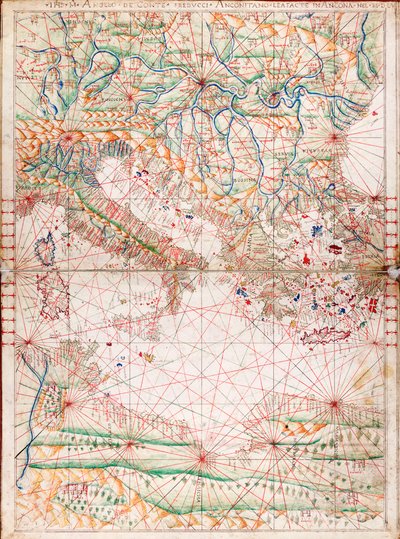 خريطة وسط البحر الأبيض المتوسط بواسطة أنجيلو دي الكونت فريدوتشي