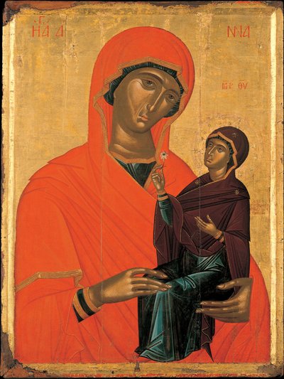 Akotandos ، Angelos (نشط حوالي 1425-1460) القديسة آن مع العذراء تمبرا على لوحة ca 1440-1460 متحف بيناكي ، أثينا 106x76 بواسطة أنجيلوس أكوتانتوس