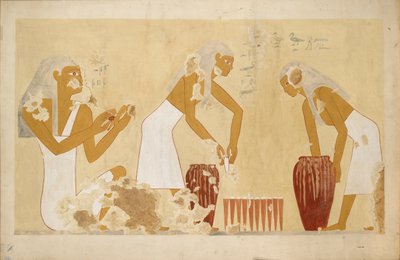 نسخة من الرسم على الحائط من المقبرة الخاصة 60 من Antefoker ، طيبة 1 ، 1 ، 121-123 ، القرن العشرين بواسطة آنا