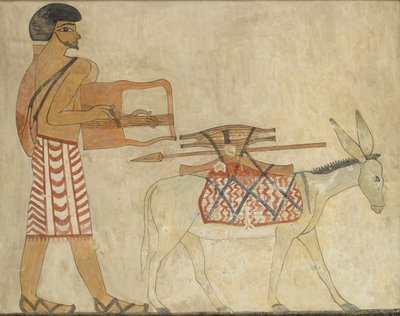 نسخة من الرسم على الحائط ، المقبرة الخاصة رقم 3 لخنومهتب الثالث ، بني حسن ، القرن العشرين بواسطة آنا