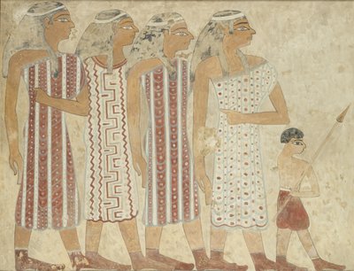 نسخة من الرسم على الحائط ، المقبرة الخاصة رقم 3 لخنومهتب الثالث ، بني حسن ، القرن العشرين بواسطة آنا