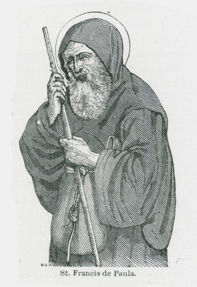 القديس فرانسيس دي بولا (طباعة حجرية) بواسطة 