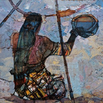 امرأة صيد بواسطة الفنانة آنا المعاصرة كوستينكو