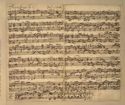 إضافة MS 35021 ، f.8r ، مقدمة رئيسية ، The Well-Tempered Clavier ، الكتاب 2 ، بقلم يوهان سيباستيان باخ بواسطة آنا ماجدالينا باخ