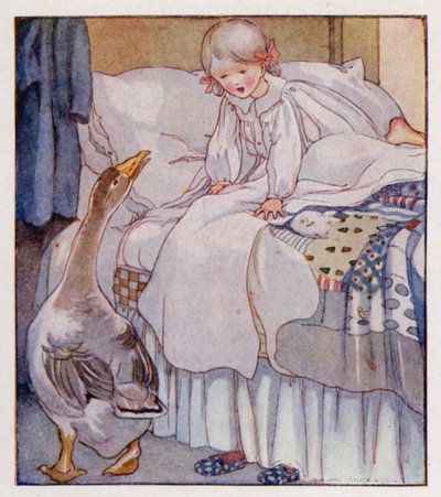 قافية الحضانة: Goosey ، Goosey Gander (لون ليثو) بواسطة آن (بعد) أندرسون