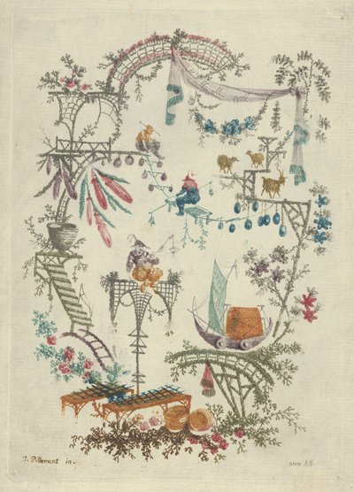 Chinoiserie from New Suite of Chinese Arabesque Notebooks، 1790-99. بواسطة آن ألين