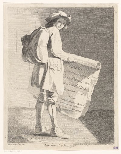 Rondreizende prentverkoper تاجر الصور (العنوان على الكائن) الدراسات التي تم إجراؤها في الشعب السفلي أو الكري في باريس. البدلة الثالثة. (عنوان السلسلة على الكائن) بواسطة آن كلود فيليب كايلوس
