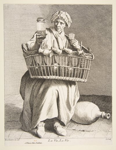 بائع براندي ، 1737. بواسطة آن كلود فيليب دي كايلس