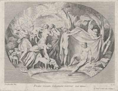 ديانا في الحمام بعد عودتها من الصيد ، كاليفورنيا. 1730-60. بواسطة آن كلود فيليب دي كايلس