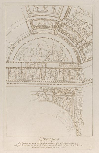 Grotesques: تفاصيل النقوش الجصية التي تزين الكولوسيوم في روما ، كاليفورنيا. 1729. بواسطة آن كلود فيليب دي كايلس