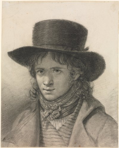 صورة الذات في قبعة ، ج. 1790. بواسطة آن لويس جيروديت دي رويسي تريوسون