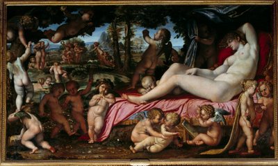The Sleep of Venus Painting by Annibale Carracci or Annibal Carrache (1560-1609) 1602 Sun. 1,9x3,28 m Chantilly, Musee Conde بواسطة أنيبال كاراتشي