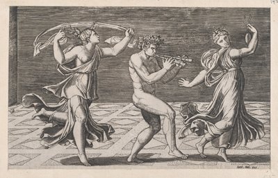 منظار Romanae Magnificentiae: رقصة Fauns و Bacchants ، أوائل القرن السادس عشر ... ، أوائل القرن السادس عشر بواسطة أغوستينو فينيزيانو