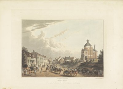 Afvoer van Franse kanonnen door Waterloo واترلو. نقل المدفع الفرنسي من ميدان المعركة ، في 24 يوليو 1815 (العنوان على الجسم) بواسطة روبرت بوير