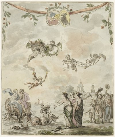 رمزية زيارة الأمير والأميرة إلى أمستردام ، 1768 بواسطة رينير فينكيليس (الأول) (ربما)